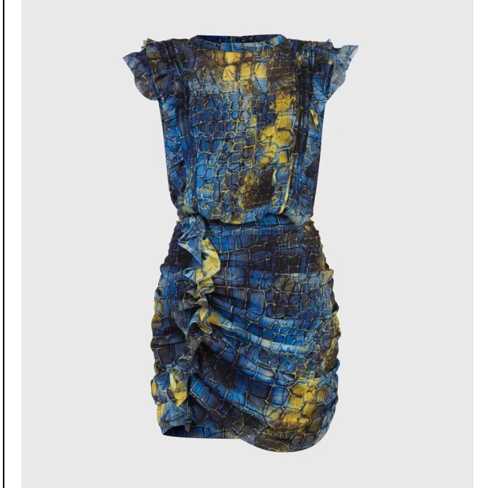 ALL SAINTS blue and yellow crocodile dress 
SIZE 6 
Worn once